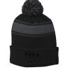 Sport-Tek(R) - Stripe Pom Pom Beanie Thumbnail